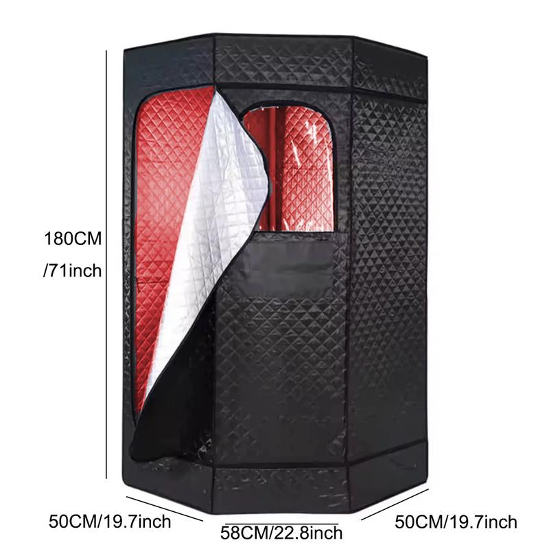 Redlight Sauna Box,Portable Sauna for Home Use Personal Steam Sauna with 3L Steamer, 9 Levels, Folding Chair,Sauna Tent Extra Large Size (31.5 * 31.5 * 71Inch)