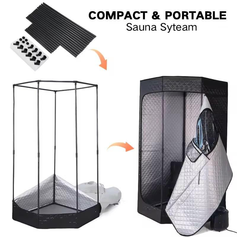 Redlight Sauna Box,Portable Sauna for Home Use Personal Steam Sauna with 3L Steamer, 9 Levels, Folding Chair,Sauna Tent Extra Large Size (31.5 * 31.5 * 71Inch)