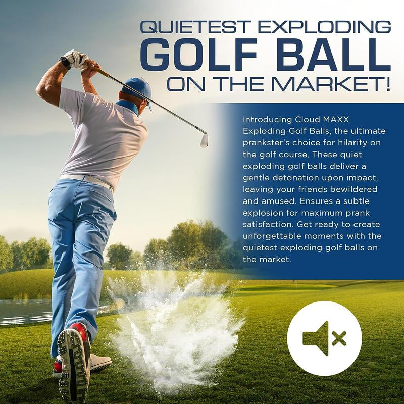 Laughing Smith Prank Golf Balls - Quietest Golf Ball on the Market - Cloud MAXX Exploding Golf Balls with Realistic Design, Look, and Feel - Good Pranks - Hilarious Joke Golf Ball Gifts, 3-Pack