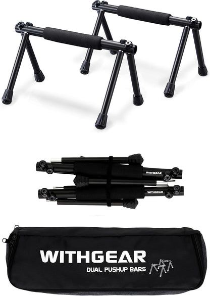 Push up Bar – Folding Dip Bar for Home Workout, Lightweight & Portable Strength Training Equipment for Men & Women, Indoor & Outdoor Use (Hawk)