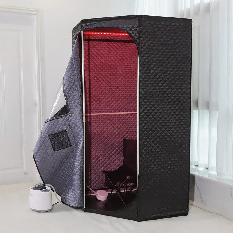 Redlight Sauna Box,Portable Sauna for Home Use Personal Steam Sauna with 3L Steamer, 9 Levels, Folding Chair，Sauna Tent Extra Large Size (31.5 * 31.5 * 71Inch)