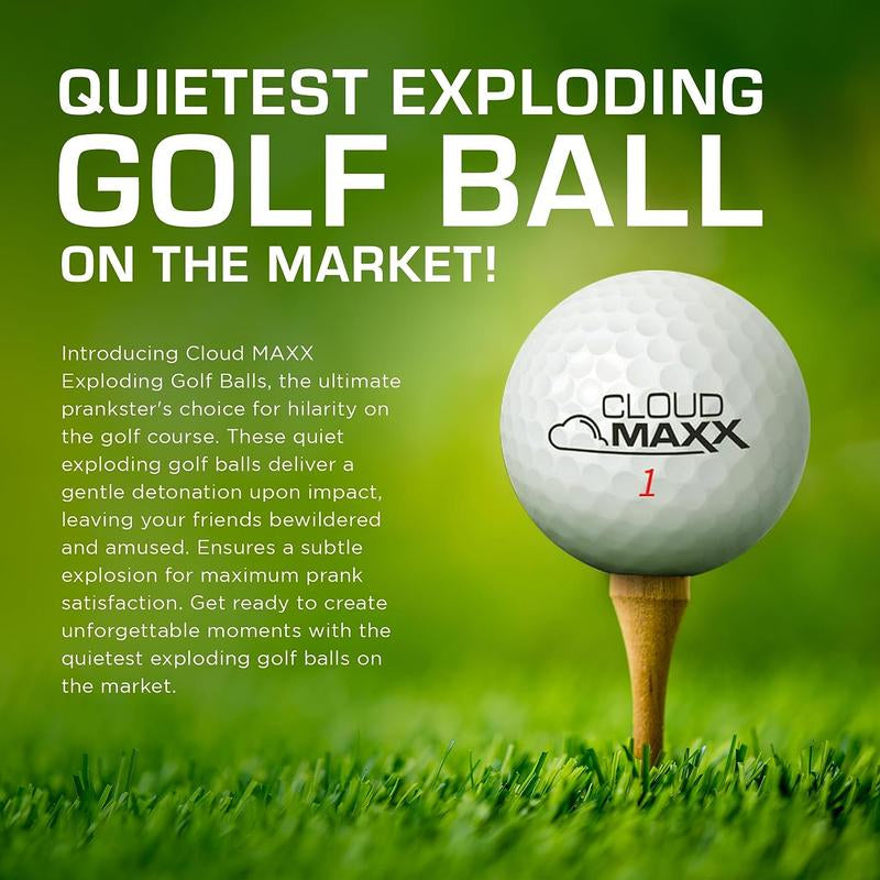 Laughing Smith Prank Golf Balls - Quietest Golf Ball on the Market - Cloud MAXX Exploding Golf Balls with Realistic Design, Look, and Feel - Good Pranks - Hilarious Joke Golf Ball Gifts, 3-Pack